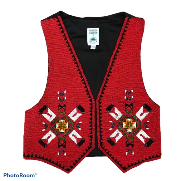 HAIRSTON ROBERSON ROPA Gorgeous Native American beaded vest Exceptional! - Picture 1 of 4